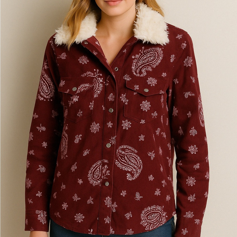 Paisley corduroy button down